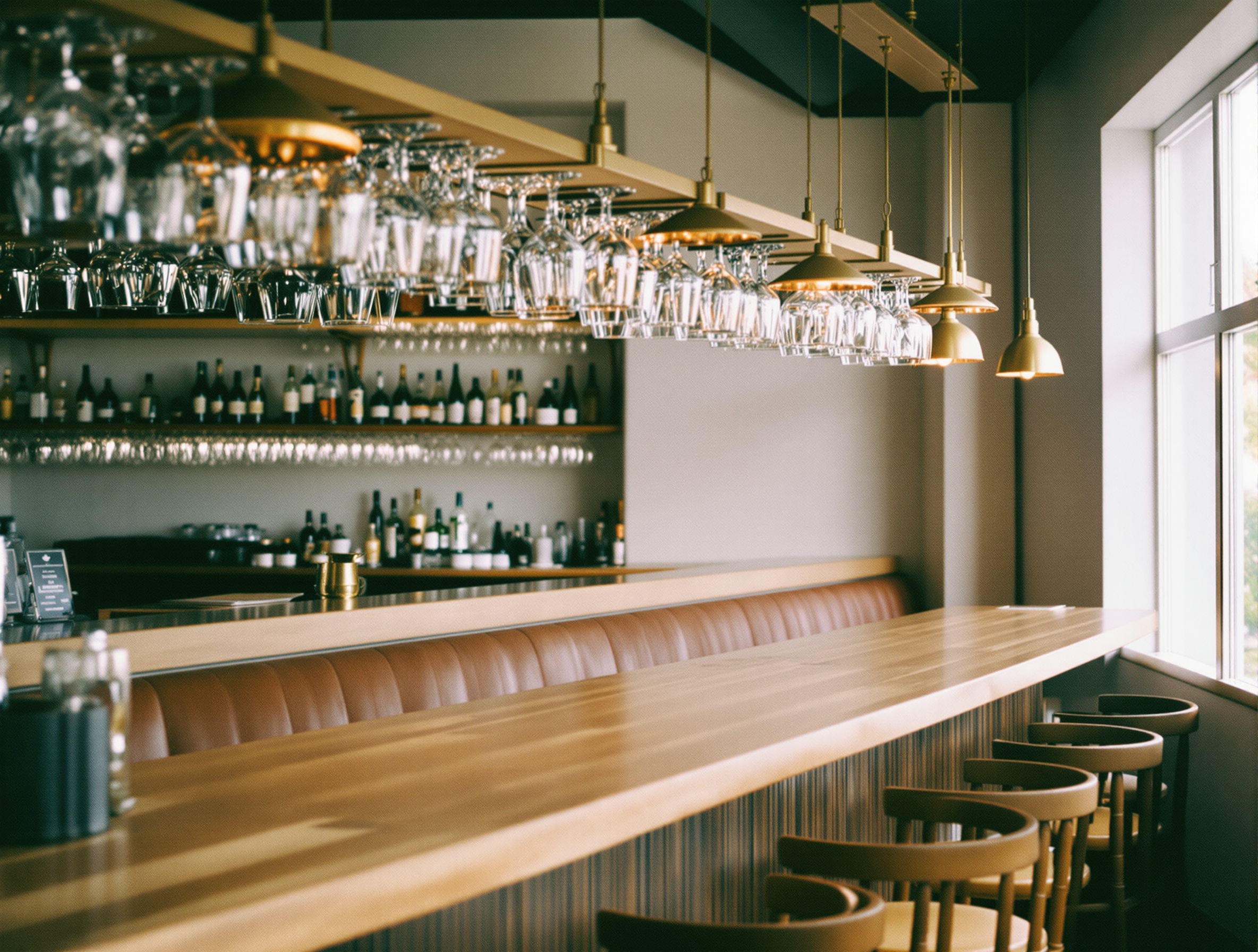 Interior view of the open kitchen and pass at Chapter House